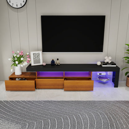 Gabriel - LED TV Stand - Entertainment Unit - Wood and Black - 95in