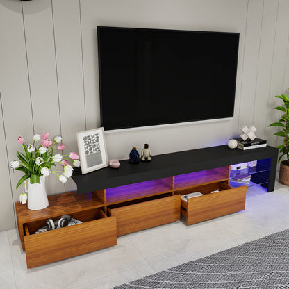 Gabriel - LED TV Stand - Entertainment Unit - Wood and Black - 95in