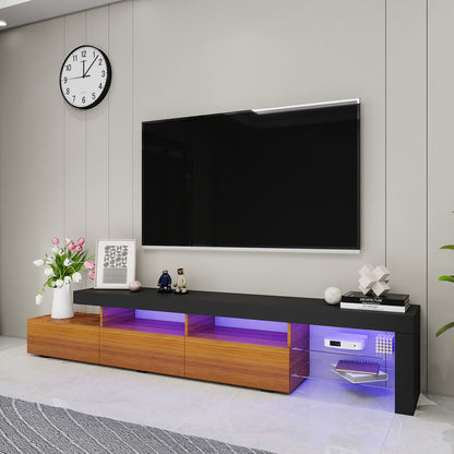 Gabriel - LED TV Stand - Entertainment Unit - Wood and Black - 95in