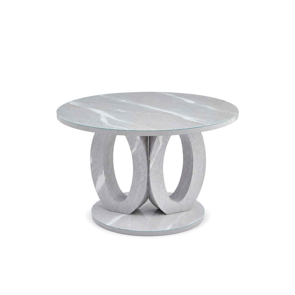 Skye - Table à manger - Gris et Blanc