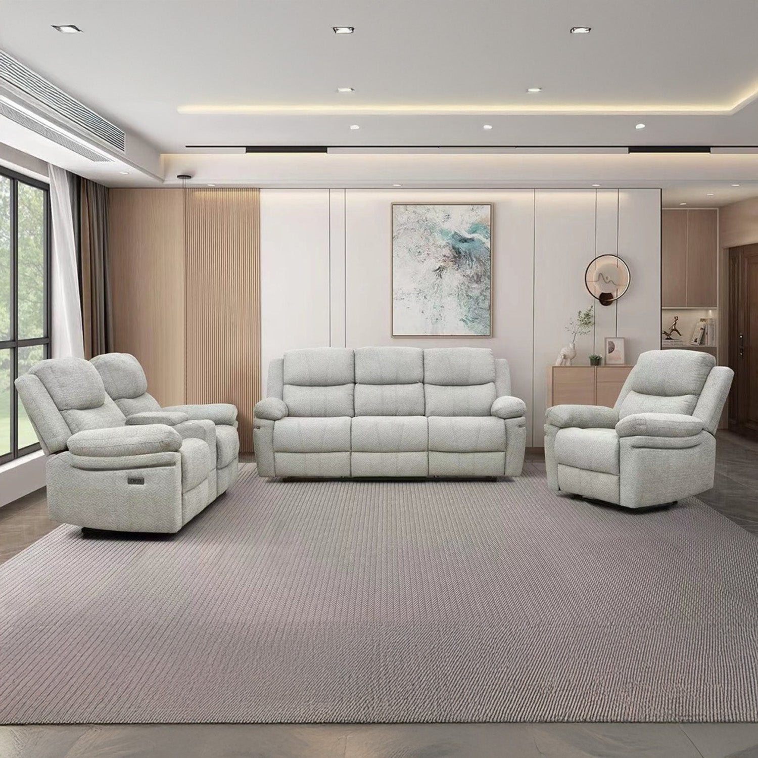 Andre - Motorized Reclining Sofa - Beige