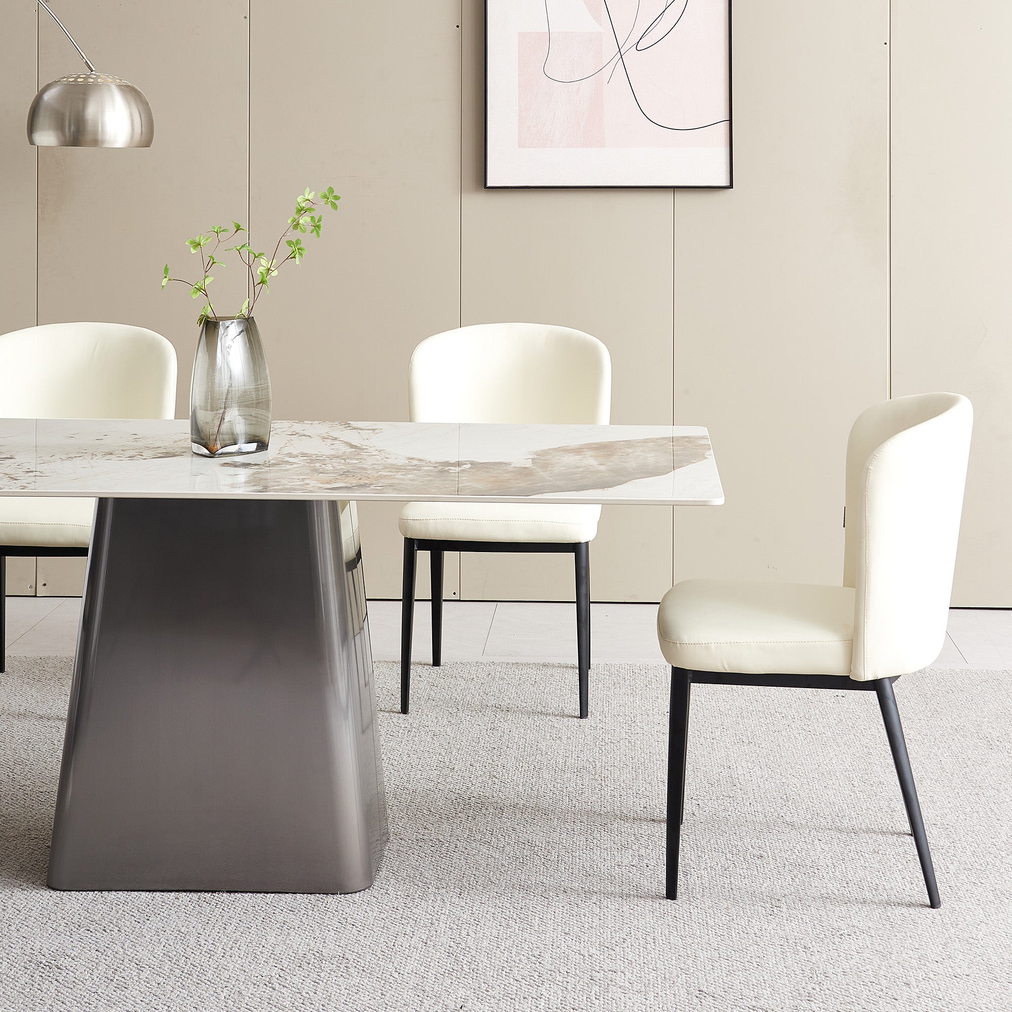 Vittoria - Dining Table - White Ceramic