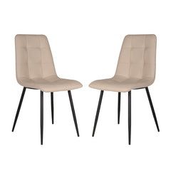 Ensemble de 2 chaises / 36"H / Simili-Cuir Beige / Noir