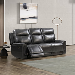 Electric Recliner Sofa - Anthracite Gray Leather - Dallas