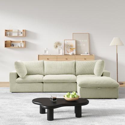 Cozy - Sofa Modulaire Sectionnel - Tissu Côtelé Beige