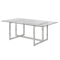 Dining Table - 39"X 78" / Chrome / Tempered Glass