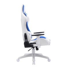 Chaise De Bureau - Jeu / Simili-Cuir Blanc / Bleu