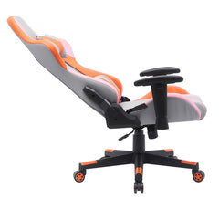 Office Chair - Gaming / Faux Leather Gray / Orange