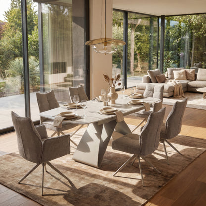 Vienna - Chaise de Salle à Manger - Pivotante Sans Accoudoir - Taupe