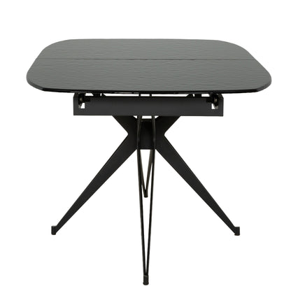 Capri - Extendable Dining Table - Black Glass