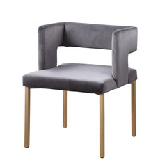 Set of 2 chairs / 30"H / Gray Velvet / Gold