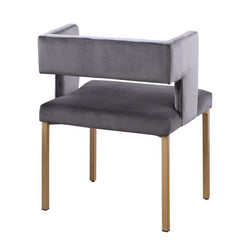 Set of 2 chairs / 30"H / Gray Velvet / Gold