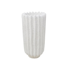 White Fluted High Pot