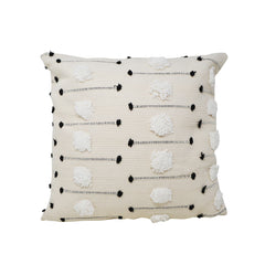 White and Black Woven Cushion