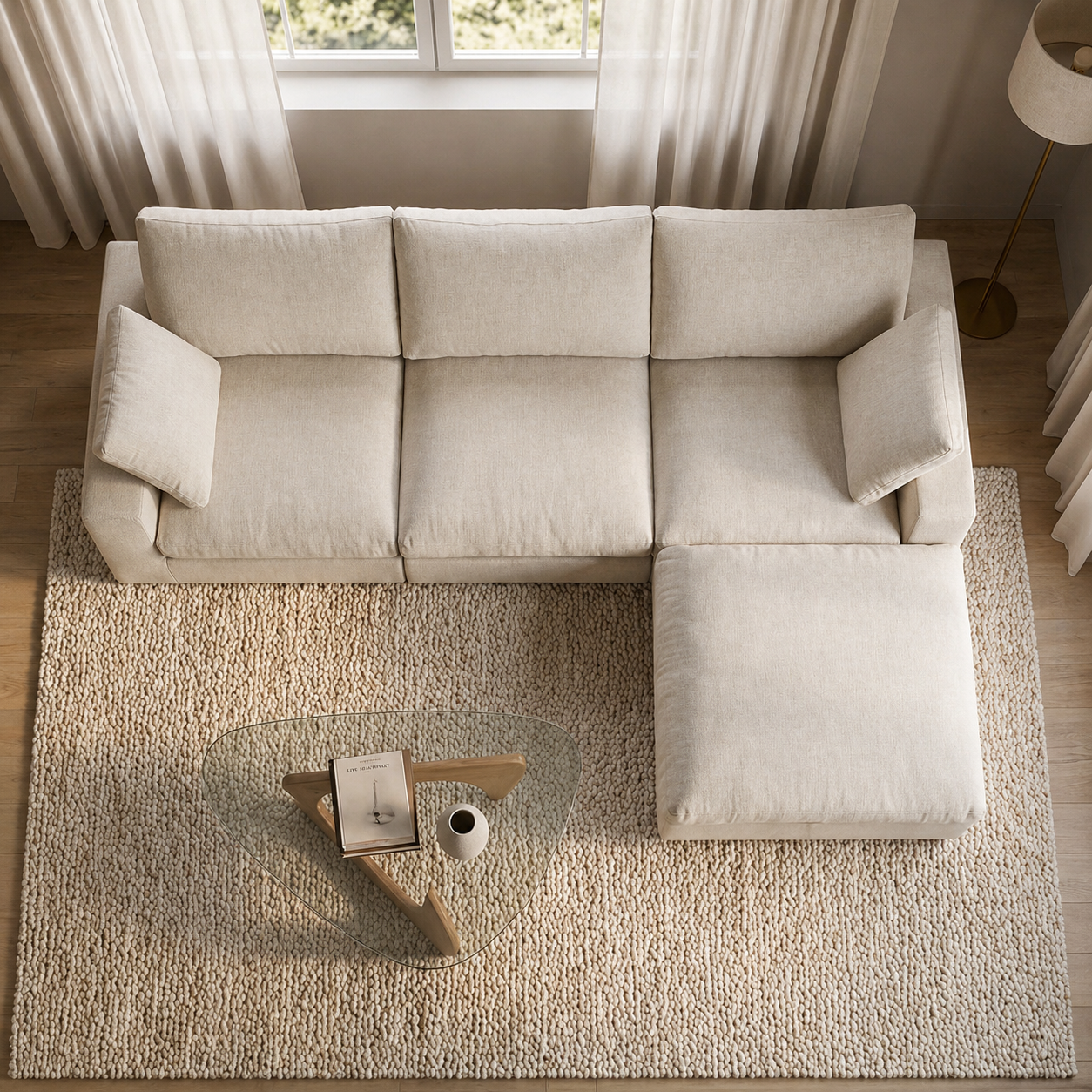 Cozy - Sofa Modulaire Sectionnel - Tissu Beige