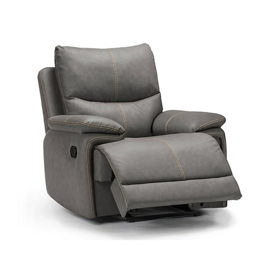 Recliner Chair - Gray PU Leather - Dave 1000