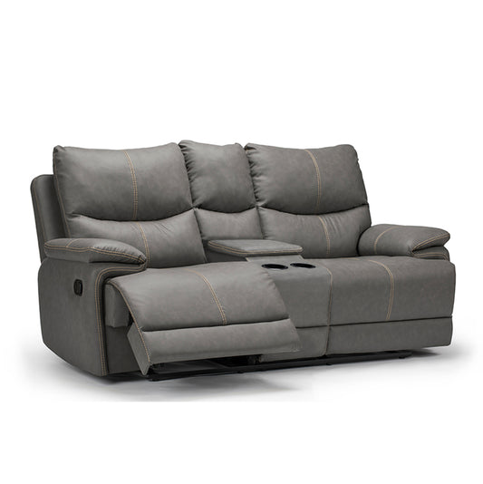 Reclining Loveseat - Gray PU Leather - Dave 1500