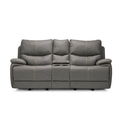 Reclining Loveseat - Gray PU Leather - Dave