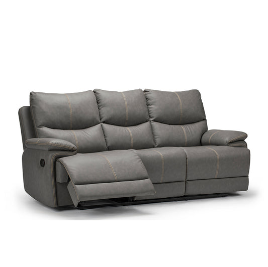 Reclining Sofa - Gray PU Leather - Dave 1500
