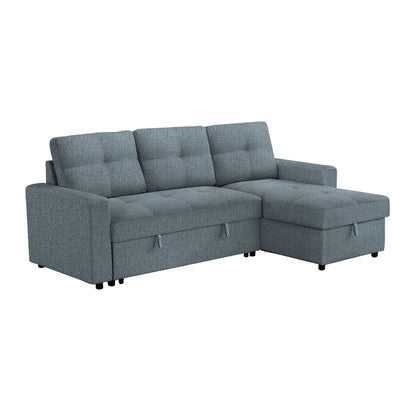 Leana - Sofa Lit Sectionnel Réversible - Tissu Bleu Pâle