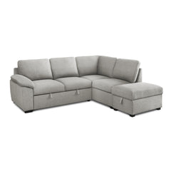 Sofa Lit Sectionnel - Britney - Tissue Gris Pale