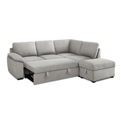 Sofa Lit Sectionnel - Britney - Tissue Gris Pale