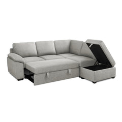 Sofa Lit Sectionnel - Britney - Tissue Gris Pale