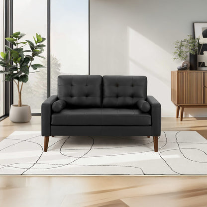 Kinsey - Loveseat - Black Leather