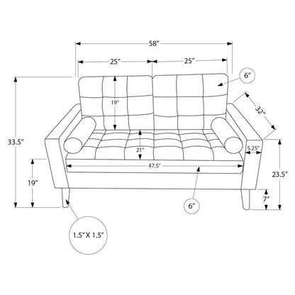 Kinsey - Loveseat - Black Leather