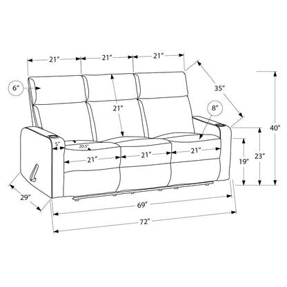 Théo - Sofa Inclinable - Gris Pâle