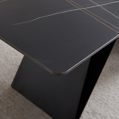 Isabella - Dining Table - Black Ceramic