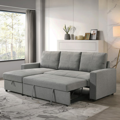Benjamin - Reversible Sectional Sofa Bed - Grey Fabric