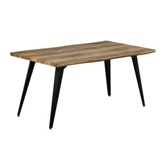 DINING TABLE - 63''x 35'' - WOOD AND BLACK METAL