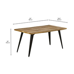 DINING TABLE - 63''x 35'' - WOOD AND BLACK METAL