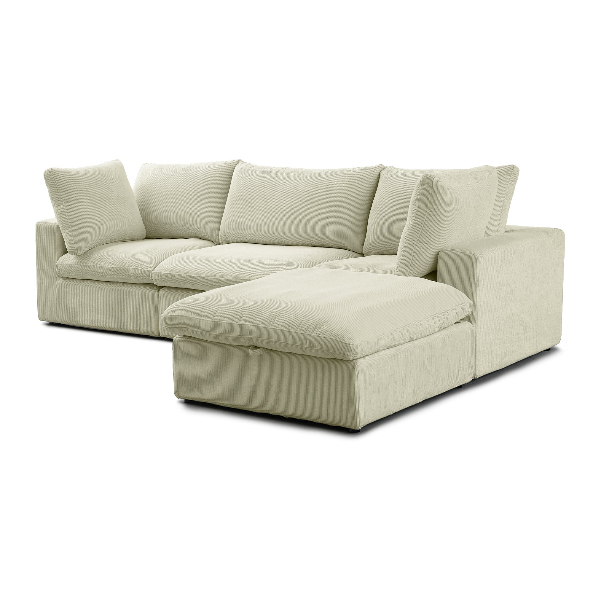 Cozy - Sofa Modulaire Sectionnel - Tissu Côtelé Beige