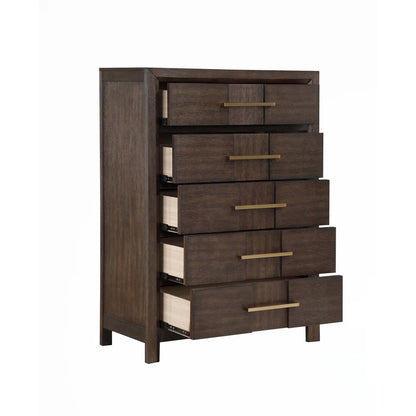 Minora - 5-drawer chest - Walnut