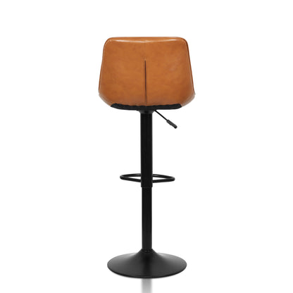 Aurora - Tabouret de bar ajustable - Simili-Cuir Brun