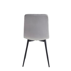 Set of 2 chairs / 36"H / Light Gray Velvet / Black