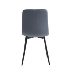 Set of 2 chairs / 36"H / Dark Gray Velvet / Black