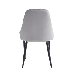 Set of 2 chairs / 36"H / Light Gray Velvet / Black