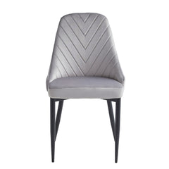 Set of 2 chairs / 36"H / Light Gray Velvet / Black