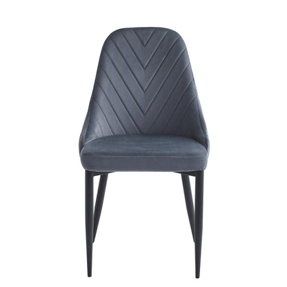 Selva - Dining Chair - Dark Grey Velvet