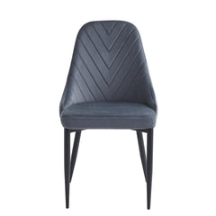 Set of 2 chairs / 36"H / Dark Gray Velvet / Black