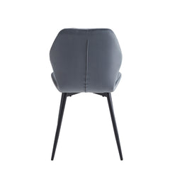 Set of 2 chairs / 35"H / Dark Gray Velvet / Black