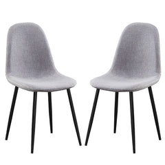 Set of 2 chairs / 35"H / Gray Fabric / Black