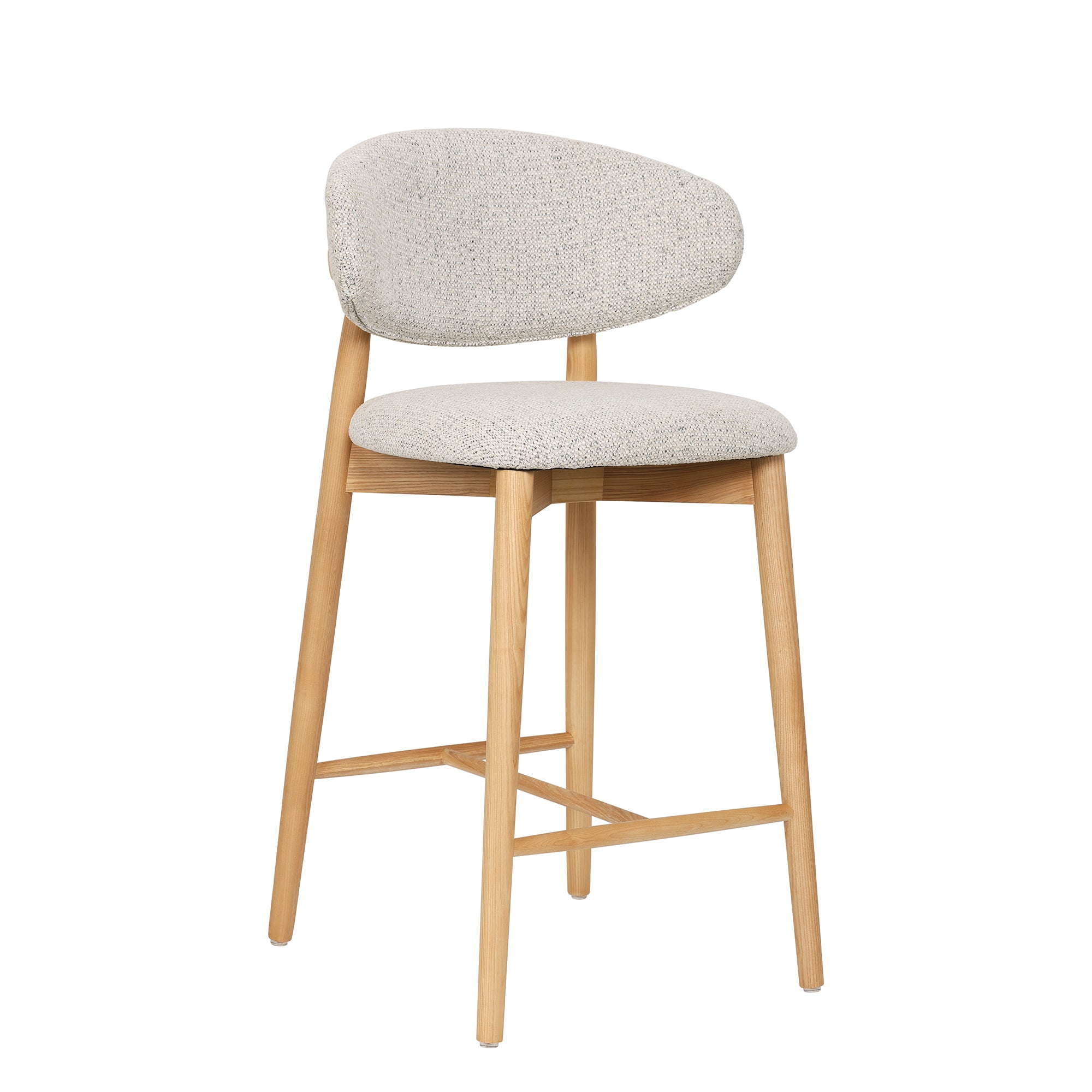 Emy - Tabouret de comptoir - Tissu Beige