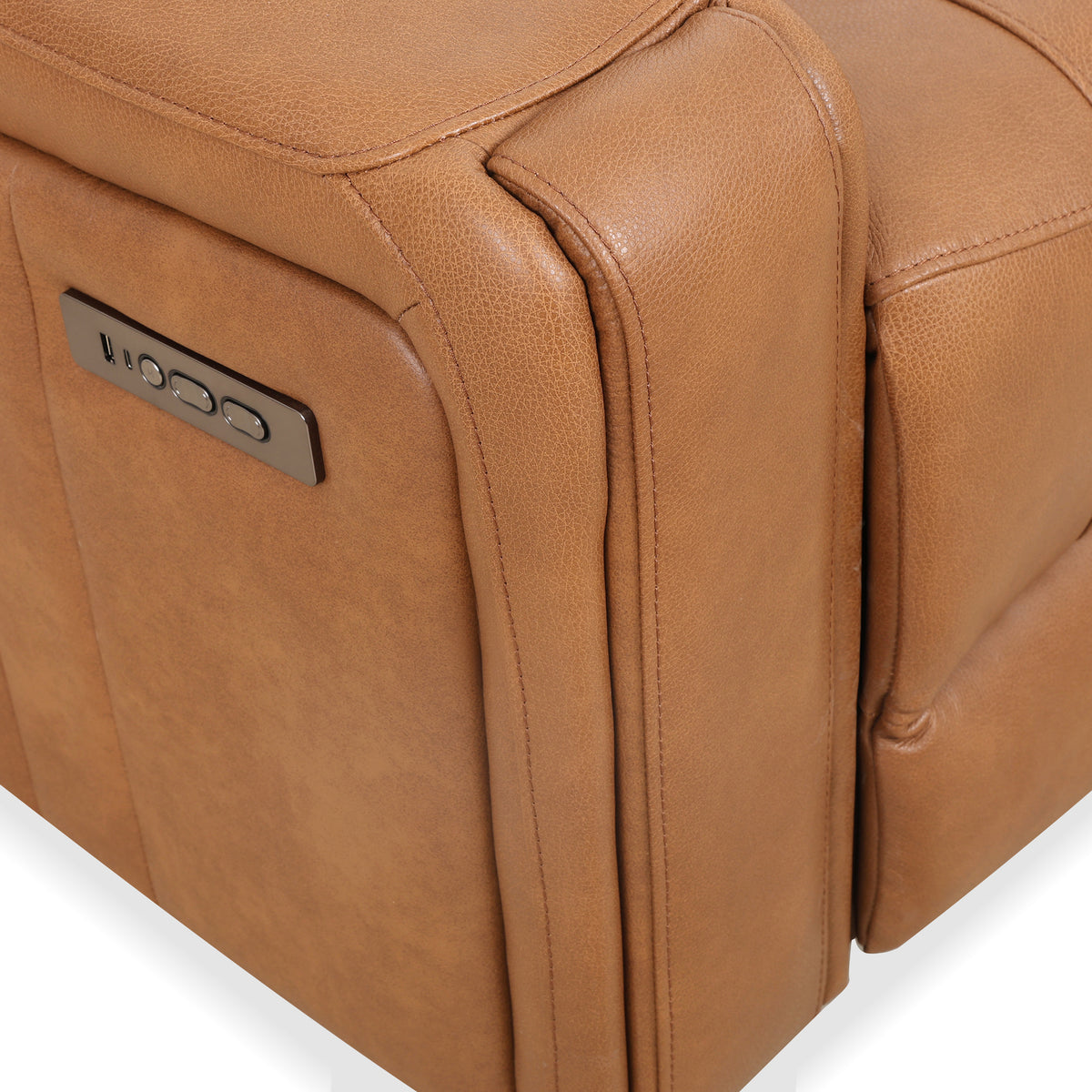 Gavin - Fauteuil inclinable motorisé - Cuir cognac