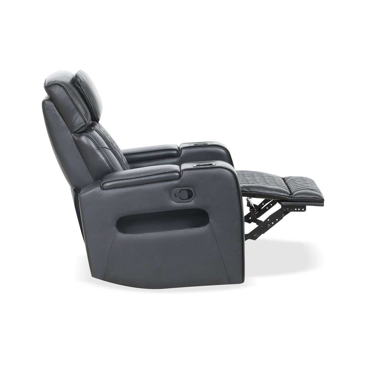 Carver - Causeuse inclinable motorisée - Cuir noir