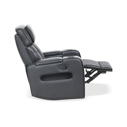 Carver - Causeuse inclinable motorisée - Cuir noir