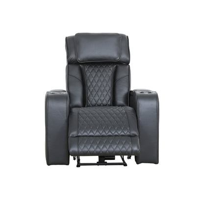 Carver - Power Recliner - Black Leather